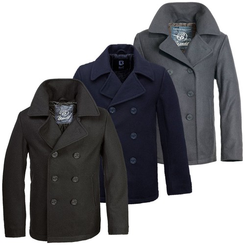 Brandit pea coat marine - coat, herren